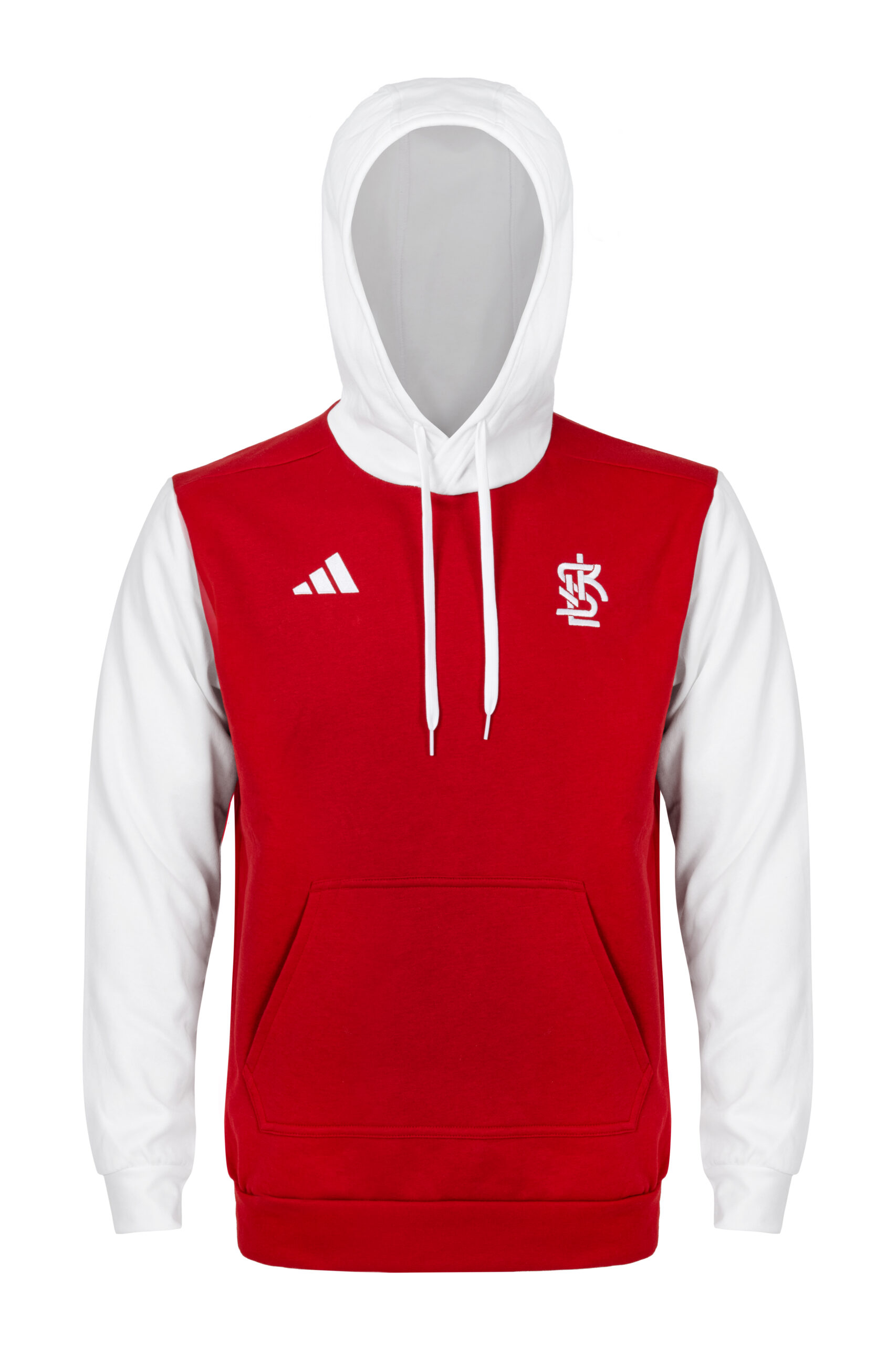 BLUZA Z KAPTUREM BIAŁO-CZERWONA